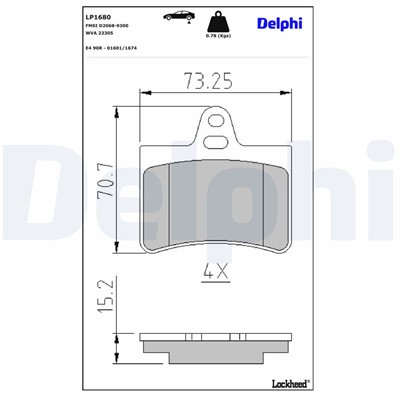 DELPHI LP1680 EAN: 5012759158685.