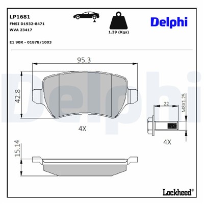 DELPHI LP1681 EAN: 5012759158692.