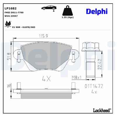 DELPHI LP1682 EAN: 5012759158708.