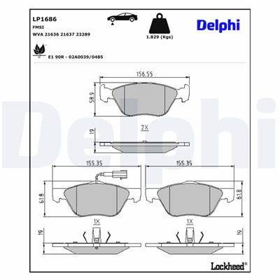DELPHI LP1686 EAN: 5012759158746.