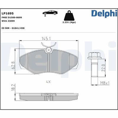 DELPHI LP1695 EAN: 5012759158838.