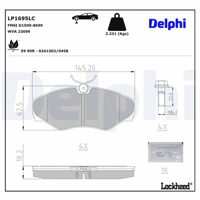 DELPHI LP1695LC EAN: 5012759633571.