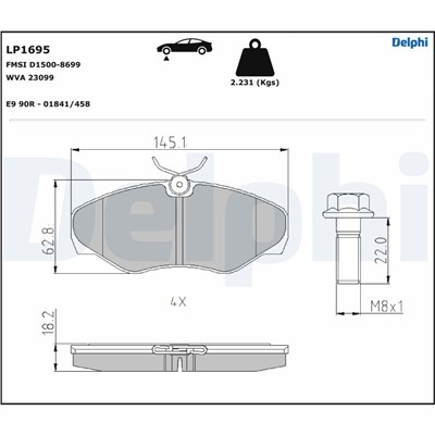 DELPHI LP1695 EAN: 5012759158838.
