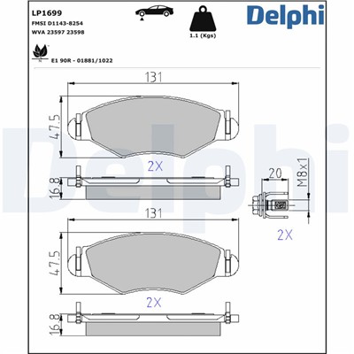 DELPHI LP1699 EAN: 5012759170830.