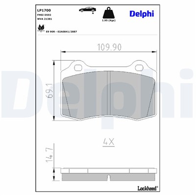 DELPHI LP1700 EAN: 5012759170847.