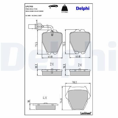 DELPHI LP1703 EAN: 5012759170878.