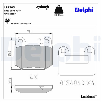 DELPHI LP1705 EAN: 5012759170892.