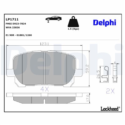 DELPHI LP1711 EAN: 5012759188491.