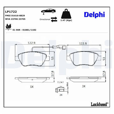 DELPHI LP1722 EAN: 5012759226957.