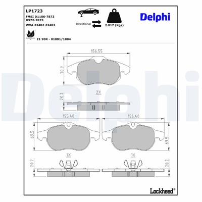 DELPHI LP1723 EAN: 5012759226964.