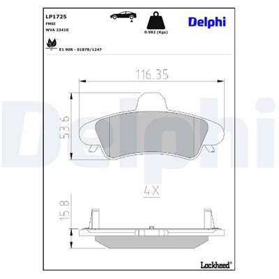DELPHI LP1725 EAN: 5012759226988.
