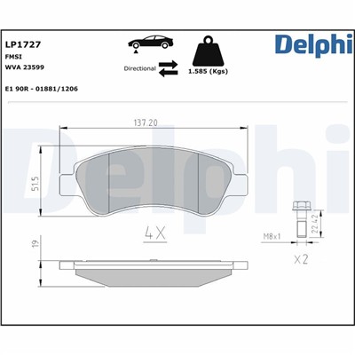 DELPHI LP1727 EAN: 5012759227008.