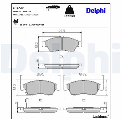 DELPHI LP1739 EAN: 5012759227121.