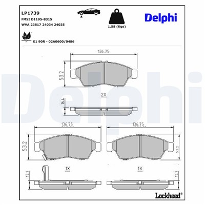 DELPHI LP1739 EAN: 5012759227121.
