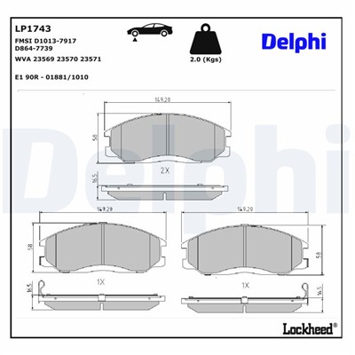 DELPHI LP1743 EAN: 5012759227169.