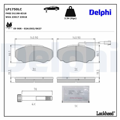 DELPHI LP1750LC EAN: 5012759633618.