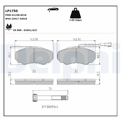 DELPHI LP1750 EAN: 5012759227237.