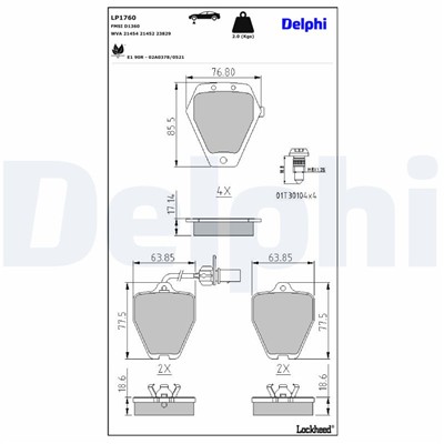 DELPHI LP1760 EAN: 5012759227336.