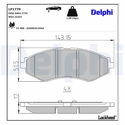 DELPHI LP1779 EAN: 5012759231302.
