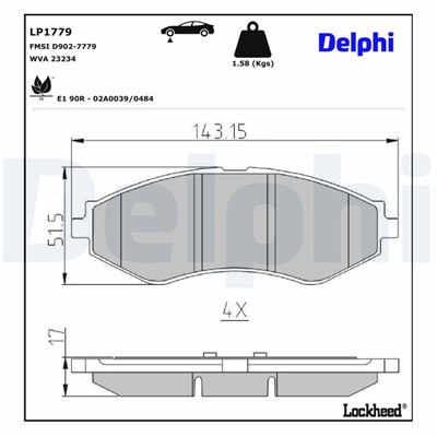 DELPHI LP1779 EAN: 5012759231302.
