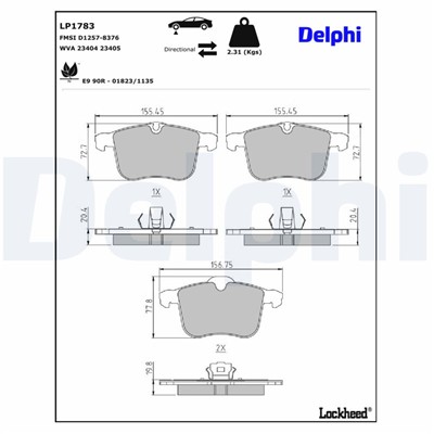 DELPHI LP1783 EAN: 5012759231333.