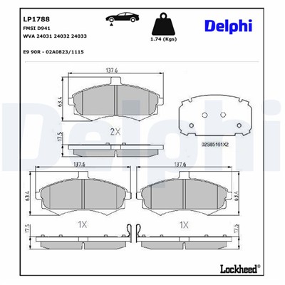 DELPHI LP1788 EAN: 5012759231388.