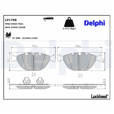 DELPHI LP1798 EAN: 5012759231487.