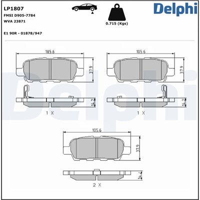 DELPHI LP1807 EAN: 5012759231579.