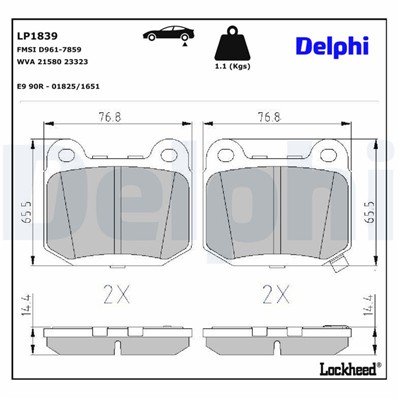 DELPHI LP1839 EAN: 5012759248317.
