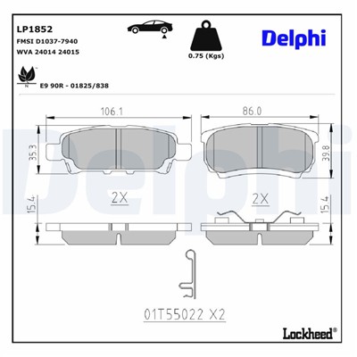 DELPHI LP1852 EAN: 5012759281321.