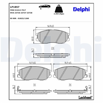 DELPHI LP1857 EAN: 5012759281376.