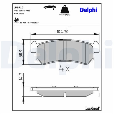 DELPHI LP1910 EAN: 5012759353912.