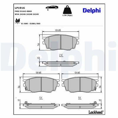 DELPHI LP1916 EAN: 5012759353974.