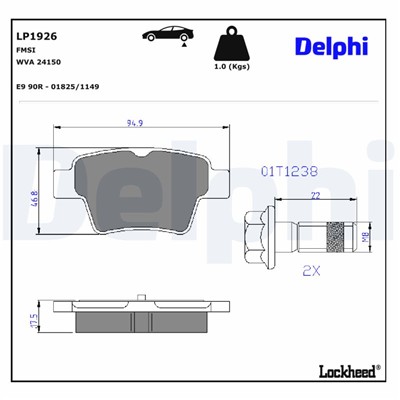 DELPHI LP1926 EAN: 5012759360040.