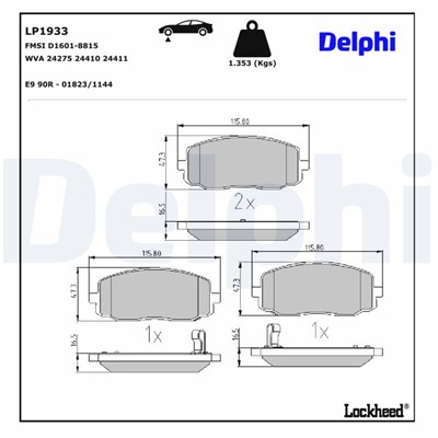 DELPHI LP1933 EAN: 5012759360118.