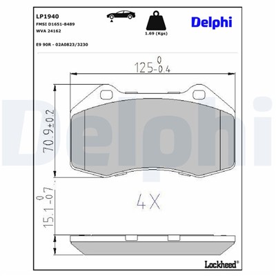 DELPHI LP1940 EAN: 5012759360187.