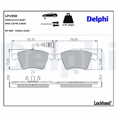 DELPHI LP1950 EAN: 5012759369647.