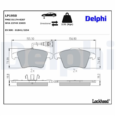 DELPHI LP1950 EAN: 5012759369647.