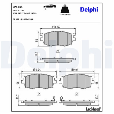 DELPHI LP1951 EAN: 5012759374375.