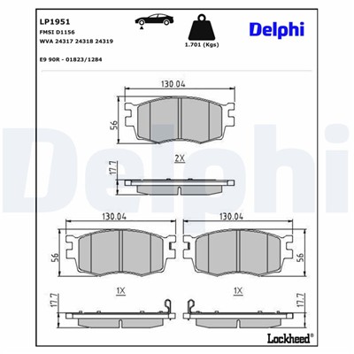 DELPHI LP1951 EAN: 5012759374375.