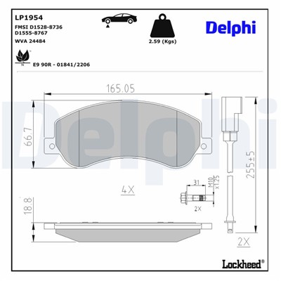 DELPHI LP1954 EAN: 5012759395356.