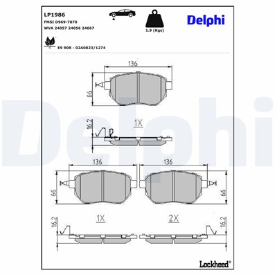 DELPHI LP1986 EAN: 5012759405017.