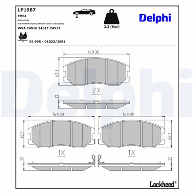 DELPHI LP1987 EAN: 5012759413609.