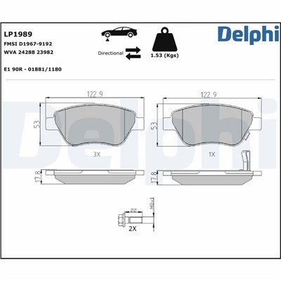 DELPHI LP1989 EAN: 5012759398821.