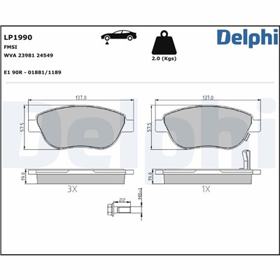 DELPHI LP1990 EAN: 5012759398838.