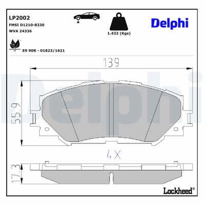 DELPHI LP2002 EAN: 5012759404928.