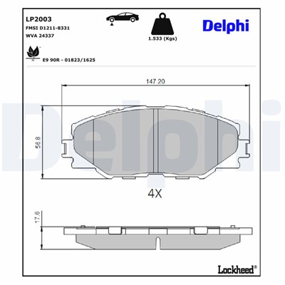 DELPHI LP2003 EAN: 5012759406441.