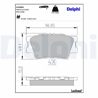 DELPHI LP2004 EAN: 5012759406656.
