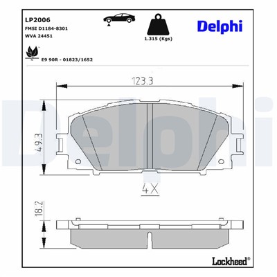 DELPHI LP2006 EAN: 5012759406335.