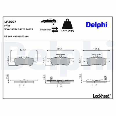 DELPHI LP2007 EAN: 5012759414002.